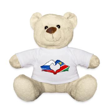 Russia Namibia flag hands heart shape - Teddy Bear - white - Front