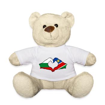 Bulgarien Namibia Flagge Hände Herzform - Teddy - Weiß - Vorne