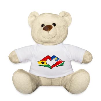 Ghana Namibia Flagge Hände Herzform used - Teddy - Weiß - Vorne