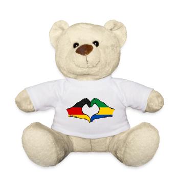 Drapeau Allemagne Gabon Mains Forme de cœur - Nounours - blanc - Devant