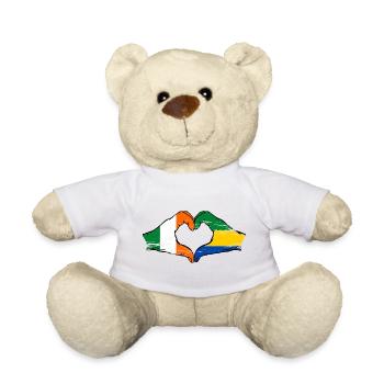 Irlande Gabon Drapeau Mains Coeur Forme Utilisé - Nounours - blanc - Devant