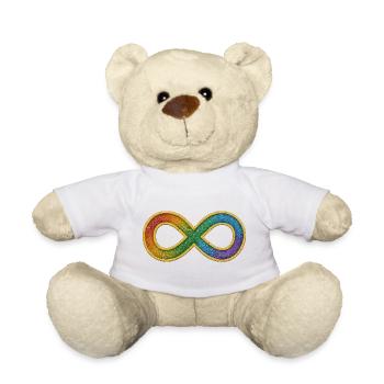 Rainbow infinity symbol for diversity - Teddy Bear - white - Front
