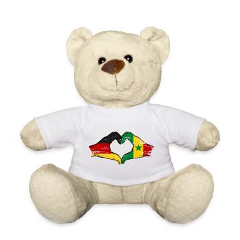 Germany Senegal flag hands heart shape used - Teddy Bear - white - Front