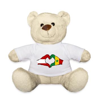 Drapeau Autriche Sénégal Mains en forme de cœur - Nounours - blanc - Devant