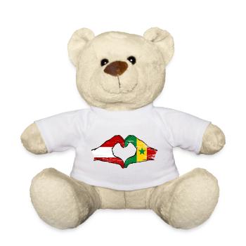 Österreich Senegal Flagge Hände Herzform used - Teddy - Weiß - Vorne
