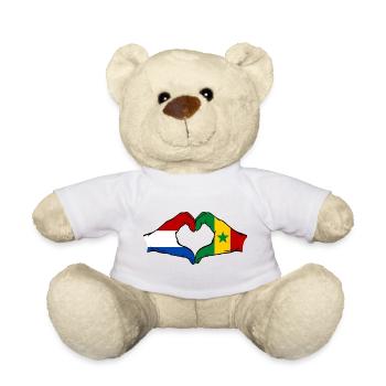 Holland Senegal flag hands heart shape - Teddy Bear - white - Front
