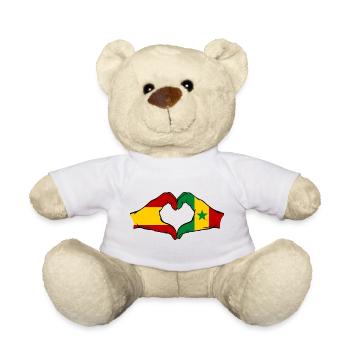 Spain Sengal Flag Hands Heart Shape - Teddy Bear - white - Front