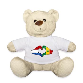 Holland Senegal Flagge Hände Herzform used - Teddy - Weiß - Vorne