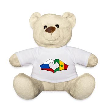 Russia Senegal Flag Hands Heart Shape - Teddy Bear - white - Front