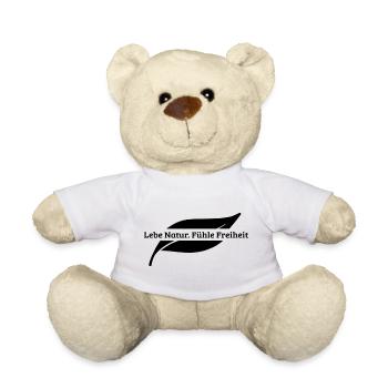 Lebe Natur - Fühle Freiheit - Natur Desing - Teddy - Weiß - Vorne