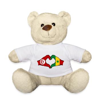 Tunesien Senegal Flagge Hände Herzform - Teddy - Weiß - Vorne