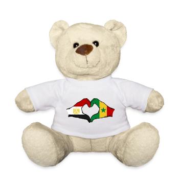 Heart of Egypt and Senegal Flags - Teddy Bear - white - Front