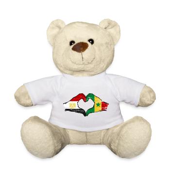 Egypt Senegal Flag Hands Heart Shape Used - Teddy Bear - white - Front