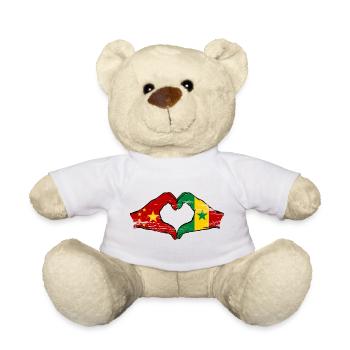 China Senegal flag hands heart shape used - Teddy Bear - white - Front