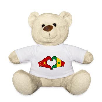 China Senegal Flagge Hände Herzform - Teddy - Weiß - Vorne
