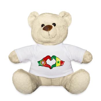 Portugal Senegal Flagge Hände Herzform used - Teddy - Weiß - Vorne