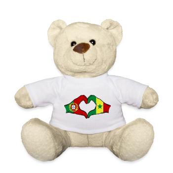 Portugal Senegal Flagge Hände Herzform - Teddy - Weiß - Vorne