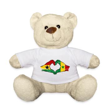 Ghana Senegal Flagge Hände Herzform used - Teddy - Weiß - Vorne