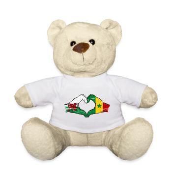 Wales Senegal Flagge Hände Herzform used - Teddy - Weiß - Vorne