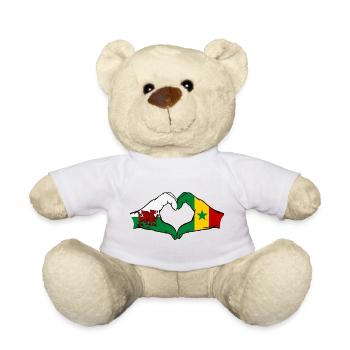 Pays de Galles Sénégal Drapeau Mains Coeur Forme - Nounours - blanc - Devant