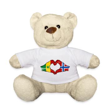 Senegal Norwegen Flagge Hände Herzform used - Teddy - Weiß - Vorne