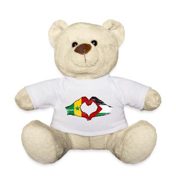 Senegal Palästina Flagge Hände Herzform used - Teddy - Weiß - Vorne