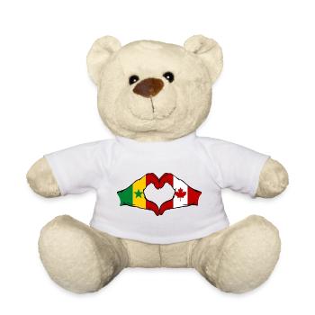Cœur du Sénégal et drapeaux du Canada - Nounours - blanc - Devant