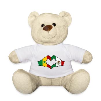 Senegal Mexiko Flagge Hände Herzform - Teddy - Weiß - Vorne