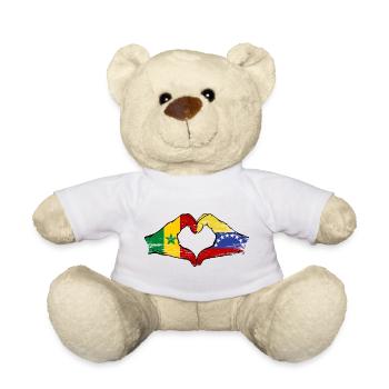 Sénégal Venezuela drapeau mains forme de coeur utilisé - Nounours - blanc - Devant