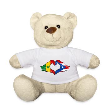 Senegal Puerto Rico Flagge Hände Herzform used - Teddy - Weiß - Vorne