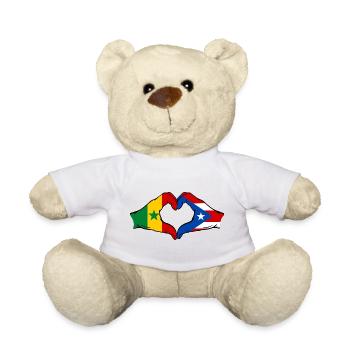 Senegal Puerto Rico Flagge Hände Herzform used - Teddy - Weiß - Vorne