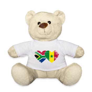Südafrika Senegal Flagge Herz used - Teddy - Weiß - Vorne