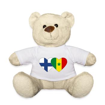 Finnland Senegal Flagge Herz - Teddy - Weiß - Vorne