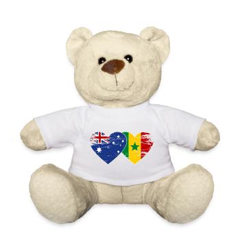 Australia Senegal Flag Heart - Teddy Bear - white - Front