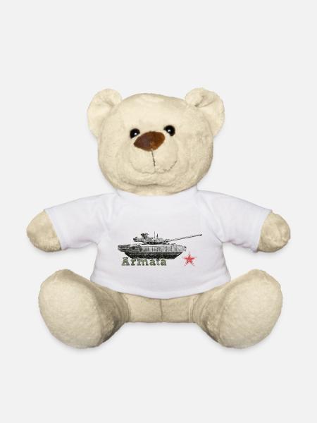 Panzer Silhouette mit rotem Stern - Teddy - Weiß