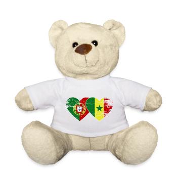 Portugal Sénégal Drapeau Coeur - Nounours - blanc - Devant