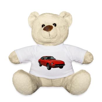 Red Vintage Sports Car - Teddy Bear - white - Front