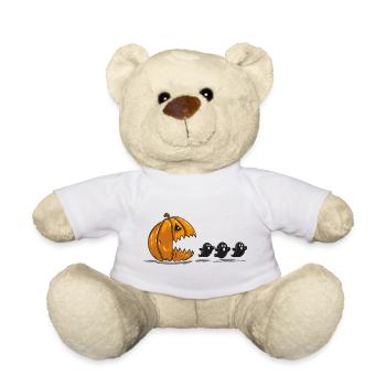 Pumpkin Stalks Halloween Ghosts - Teddy Bear - white - Front