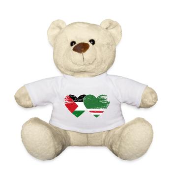 Palestine Chechnya Flag Heart Used - Teddy Bear - white - Front