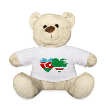 Aserbaidschan Tschetschenien Flagge Herz used - Teddy - Weiß - Vorne