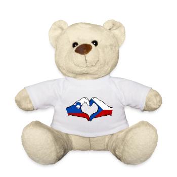 Slowenien Tschechien Flagge Hände - Teddy - Weiß - Vorne
