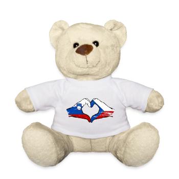 Slowenien Tschechien Flagge Hände used - Teddy - Weiß - Vorne