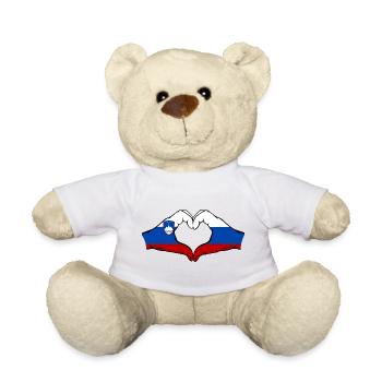 Slowenien Russland Flagge Herz - Teddy - Weiß - Vorne