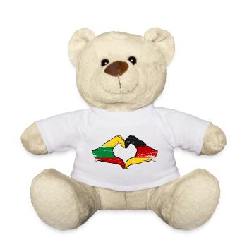 Lituanie Allemagne drapeau mains forme de coeur utilisé - Nounours - blanc - Devant
