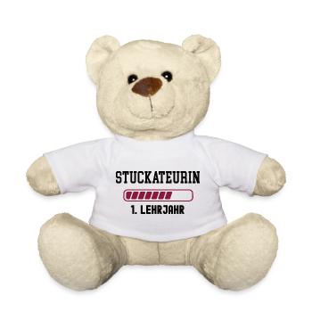 Apprenticeship plasterer 1st year apprenticeship trainee - Teddy Bear - white - Front