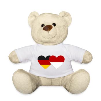 Germany Indonesia Flag Heart - Teddy Bear - white - Front
