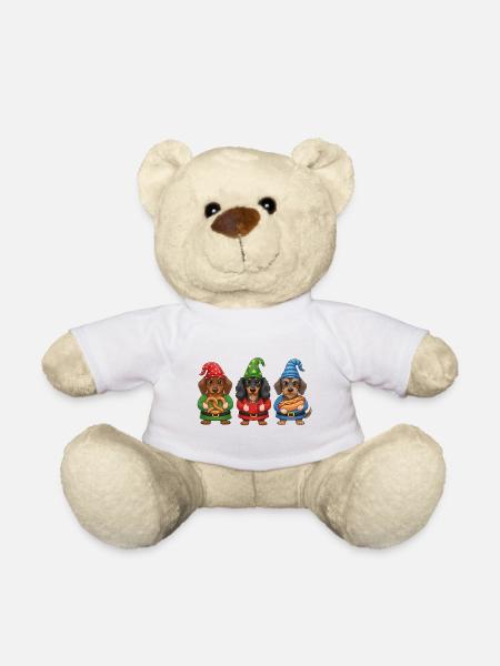 Dackel Merry Christmas Cooles Weihnachtsgeschenk - Teddy - Weiß