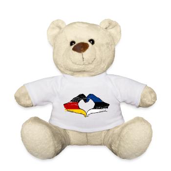 Deutschland Estland Flagge Herz used - Teddy - Weiß - Vorne