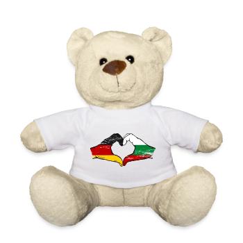 Deutschland Bulgarien Flagge Herz - Teddy - Weiß - Vorne