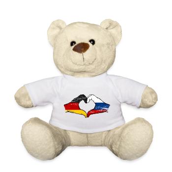 Germany Russia Flag Heart - Teddy Bear - white - Front